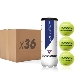 Tecnifibre CHAMPION : CARTON DE 36 TUBES DE 3 BALLES DE TENNIS