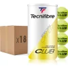 Tecnifibre CLUB : CARTON DE 18 BIPACKS DE TUBES DE 4 BALLES DE TENNIS