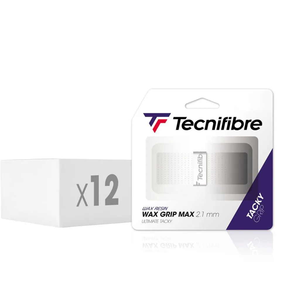Tecnifibre WAX MAX GRIP WHITE (boîte de 12 packs d'1 grip)