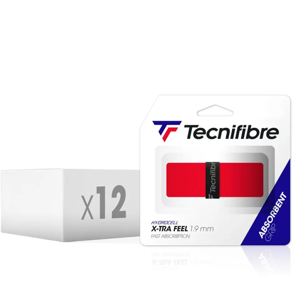 Tecnifibre X-TRA FEEL ROUGE (boîte de 12 packs d'1 grip)